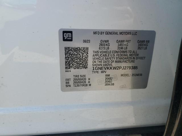 1GNEVKKW2PJ279385 - 2023 CHEVROLET TRAVERSE PREMIER WHITE photo 13