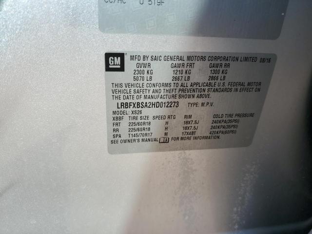 LRBFXBSA2HD012273 - 2017 BUICK ENVISION ESSENCE Gümüş fotoğraf 14