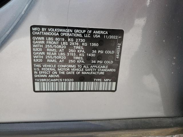 1V2BR2CA6PC519320 - 2023 VOLKSWAGEN ATLAS SEL SILVER photo 14