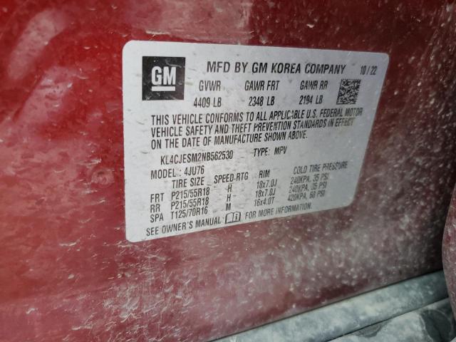 KL4CJESM2NB562530 - 2022 BUICK ENCORE PREFERRED RED photo 14