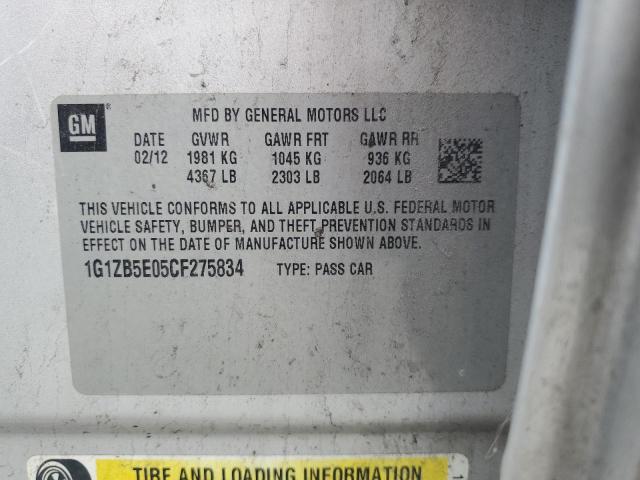 1G1ZB5E05CF275834 - 2012 CHEVROLET MALIBU LS Argent photo 12