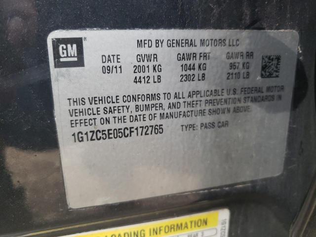 1G1ZC5E05CF172765 - 2012 CHEVROLET MALIBU 1LT 灰色 照片 12