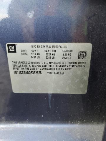 1G11C5SA0DF332675 - 2013 CHEVROLET MALIBU 1LT 蓝色 照片 12