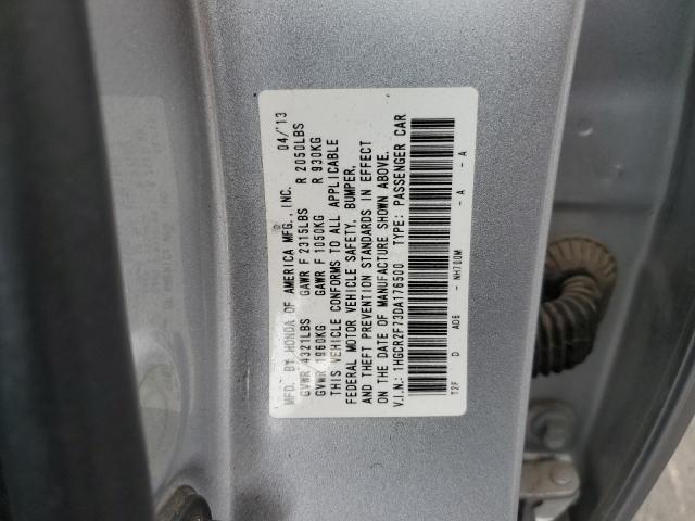 1HGCR2F73DA176500 - 2013 HONDA ACCORD EX SILVER photo 12