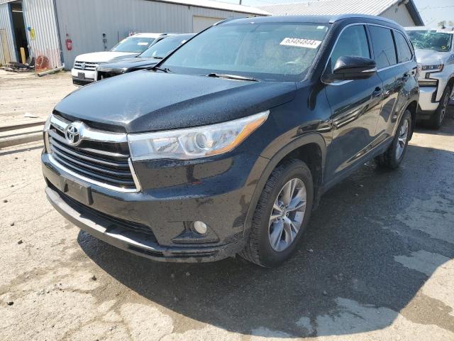 5TDKKRFH0FS115823 - 2015 TOYOTA HIGHLANDER XLE BLACK photo 1