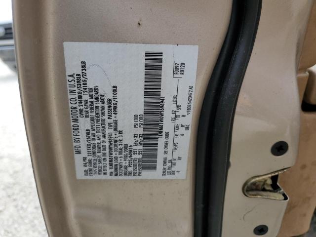 1LNFM81W0WY698941 - 1998 LINCOLN TOWN CAR EXECUTIVE BEIGE photo 10