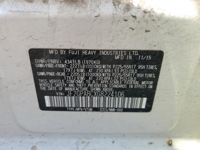 JF2GPABCXG8224106 - 2016 SUBARU CROSSTREK PREMIUM 白色 照片 12