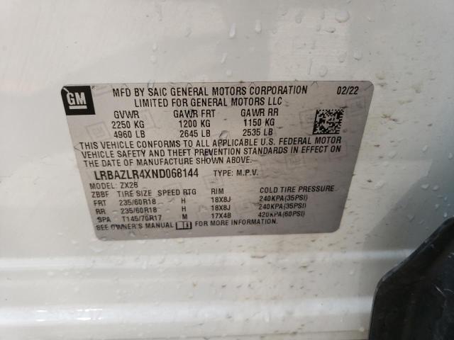 LRBAZLR4XND068144 - 2022 BUICK ENVISION PREFERRED 白色 照片 13