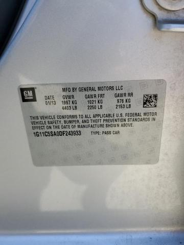 1G11C5SA0DF243933 - 2013 CHEVROLET MALIBU 1LT 银色 照片 13