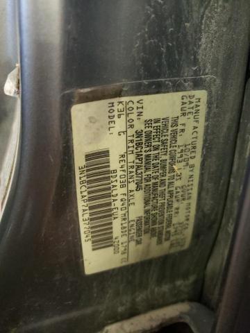 3N1BC1AP7AL377045 - 2010 NISSAN VERSA S SILVER photo 12