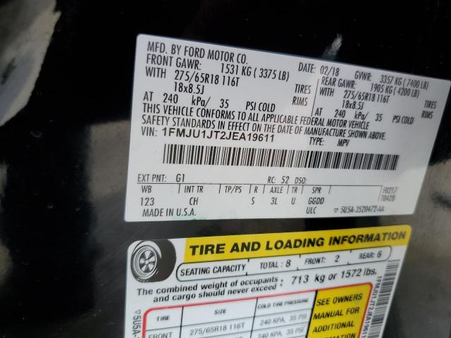 1FMJU1JT2JEA19611 - 2018 FORD EXPEDITION XLT Schwarz Foto 13