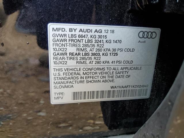 WA1VAAF71KD024942 - 2019 AUDI Q7 PRESTIGE 黑色 照片 13
