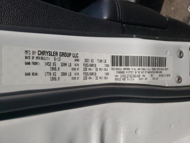 1C4SDJDT6DC681468 - 2013 DODGE DURANGO CREW WHITE photo 13