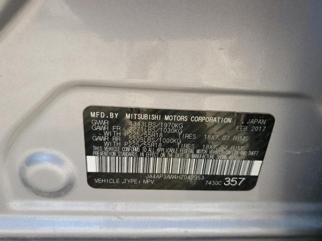 JA4AP3AW4HZ042953 - 2017 MITSUBISHI OUTLANDER ES ვერცხლისფერი ფოტო 13