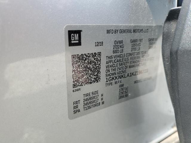 1GKKNKLA1KZ196723 - 2019 GMC ACADIA SLE SILVER photo 13