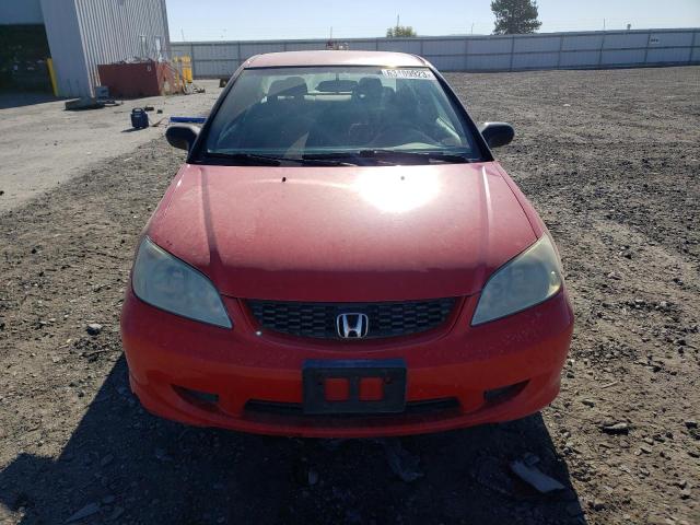 1HGEM22154L020312 - 2004 HONDA CIVIC DX VP Rot Foto 5
