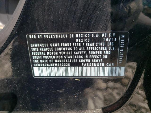 3VW2K7AJ6FM242328 - 2015 VOLKSWAGEN JETTA BASE 黑色 照片 12