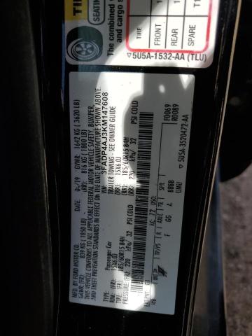 3FADP4AJ3KM147608 - 2019 FORD FIESTA S შავი ფოტო 12