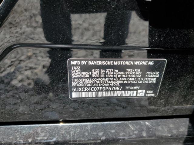5UXCR4C07P9P57987 - 2023 BMW X5 SDRIVE 40I BLACK photo 12