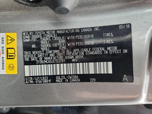 2T2BZMCA9JC153781 - 2018 LEXUS RX 350 BASE 银色 照片 14