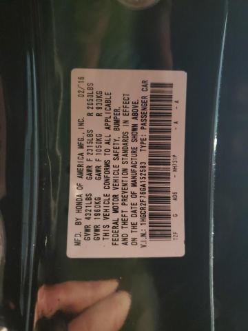 1HGCR2F76GA152583 - 2016 HONDA ACCORD EX BLACK photo 12