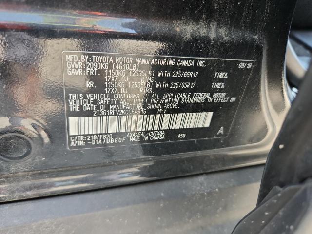 2T3G1RFV2KC054516 - 2019 TOYOTA RAV4 LE Սև լուսանկար 13