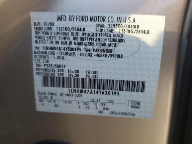 1LNHM87A14Y630195 - 2004 LINCOLN LS 棕色 照片 13