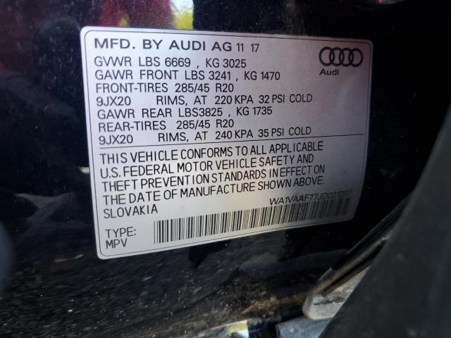 WA1VAAF77JD021297 - 2018 AUDI Q7 PRESTIGE BLACK photo 13