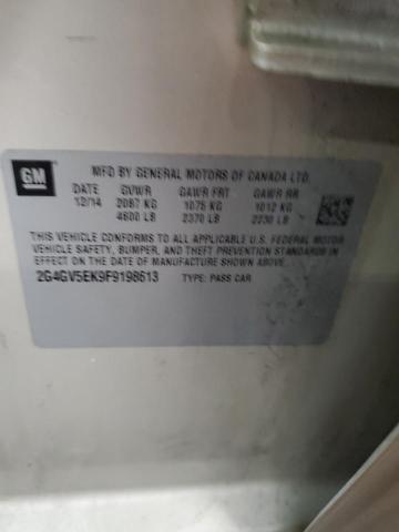 2G4GV5EK9F9198613 - 2015 BUICK REGAL GOLD photo 12