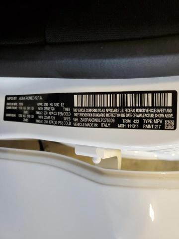 ZASPAKBN0L7C76309 - 2020 ALFA ROMEO STELVIO TI WHITE photo 13
