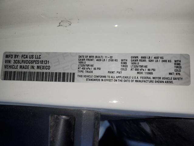 3C6LRVDG6PE518131 - 2023 RAM PROMASTER 2500 HIGH თეთრი ფოტო 13