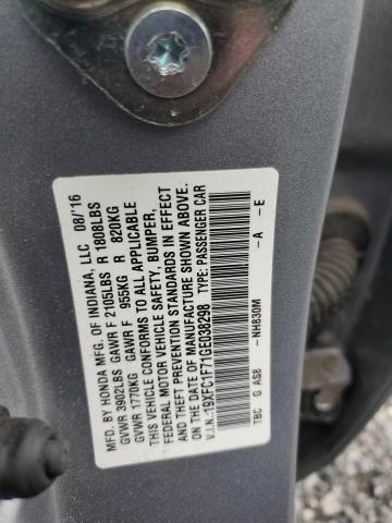 19XFC1F71GE038298 - 2016 HONDA CIVIC EXL SILVER photo 13