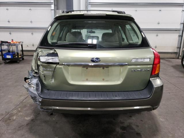 4S4BP61C966327465 - 2006 SUBARU LEGACY OUTBACK 2.5I GREEN photo 6