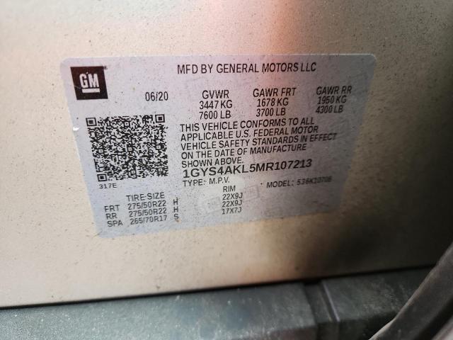 1GYS4AKL5MR107213 - 2021 CADILLAC ESCALADE LUXURY თაფლისფერი ფოტო 13