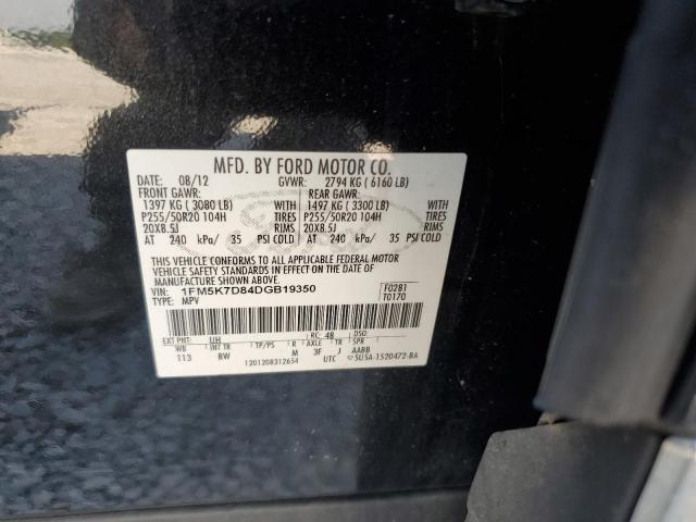 1FM5K7D84DGB19350 - 2013 FORD EXPLORER XLT 黑色 照片 14