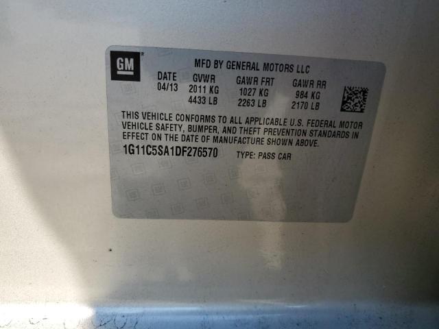 1G11C5SA1DF276570 - 2013 CHEVROLET MALIBU 1LT SILVER photo 12