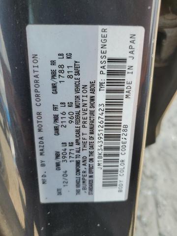 JM1BK343951267423 - 2005 MAZDA 3 HATCHBACK 灰色 照片 12