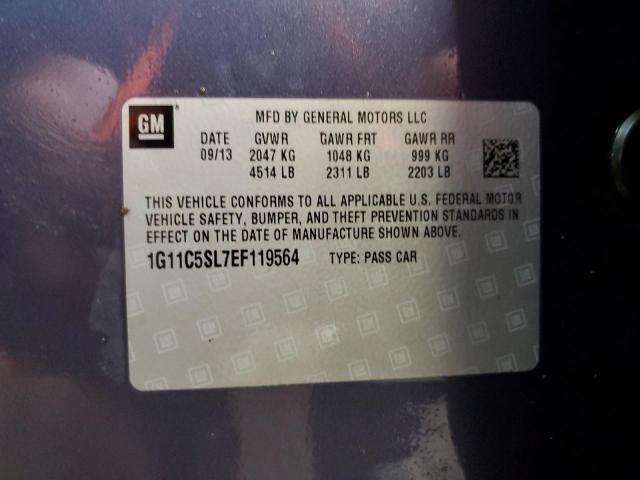 1G11C5SL7EF119564 - 2014 CHEVROLET MALIBU 1LT Графитовый фото 12