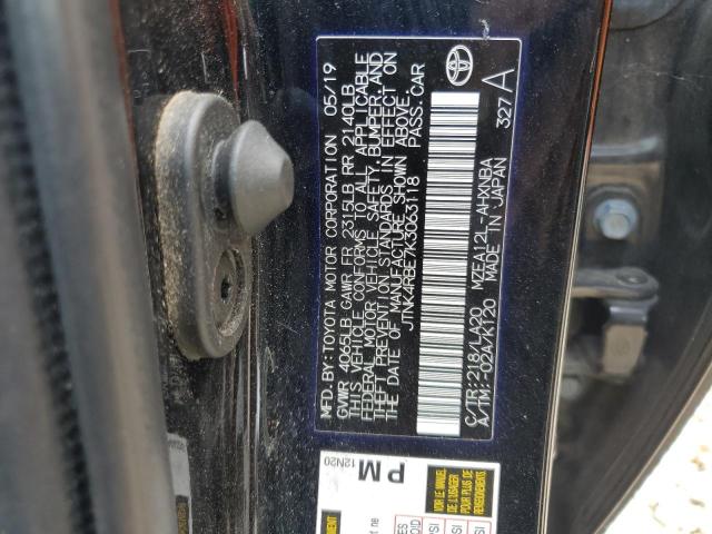 JTNK4RBE7K3063118 - 2019 TOYOTA COROLLA SE Қара фото 13