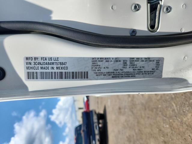 3C4NJDAB4MT578847 - 2021 JEEP COMPASS SPORT თეთრი ფოტო 13