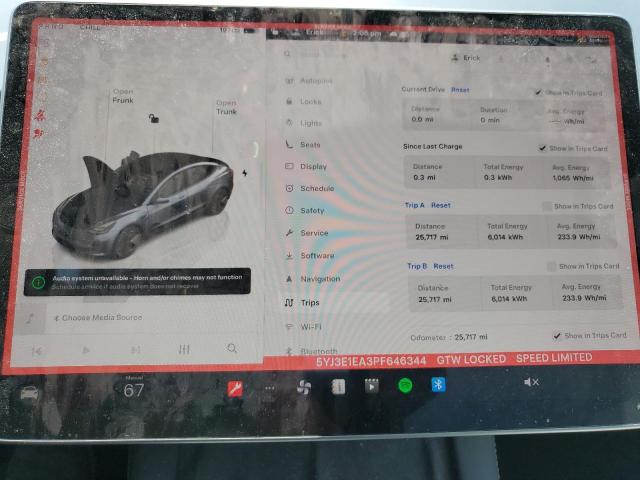 5YJ3E1EA3PF646344 - 2023 TESLA MODEL 3 GRAY photo 9