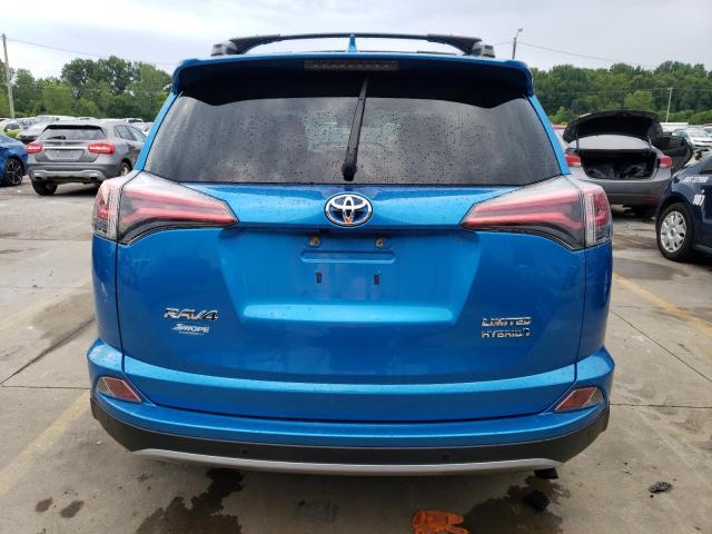 JTMDJREV1JD184155 - 2018 TOYOTA RAV4 HV LIMITED BLUE photo 6