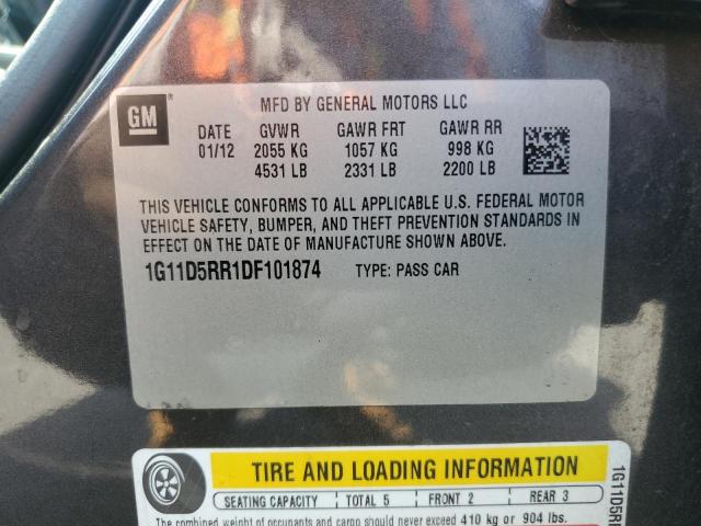 1G11D5RR1DF101874 - 2013 CHEVROLET MALIBU 1LT 灰色 照片 13