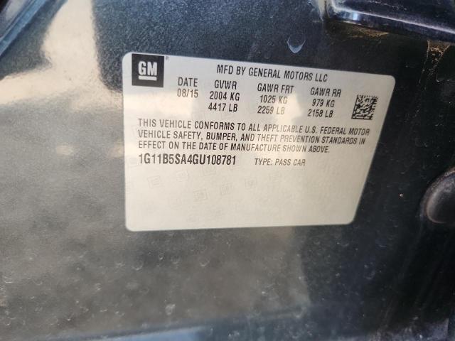 1G11B5SA4GU108781 - 2016 CHEVROLET MALIBU LIM LS GRAY photo 12