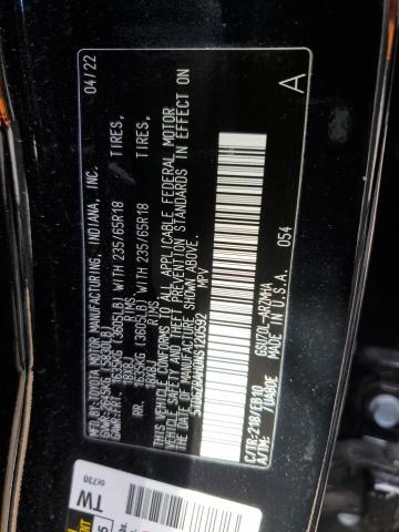 5TDGZRAH0NS120592 - 2022 TOYOTA HIGHLANDER XLE BLACK photo 13