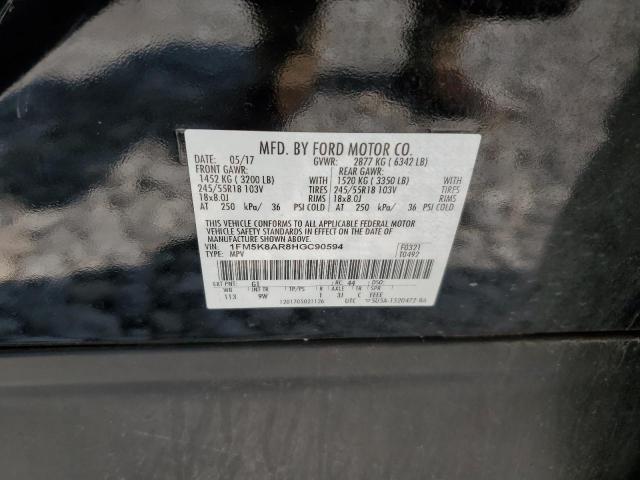 1FM5K8AR8HGC90594 - 2017 FORD EXPLORER POLICE INTERCEPTOR BLACK photo 13