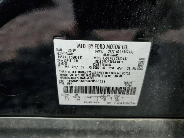 1FM5K8AR9KGB44521 - 2019 FORD EXPLORER POLICE INTERCEPTOR BLACK photo 13