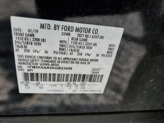 1FM5K8AR2KGB23459 - 2019 FORD EXPLORER POLICE INTERCEPTOR BLACK photo 14