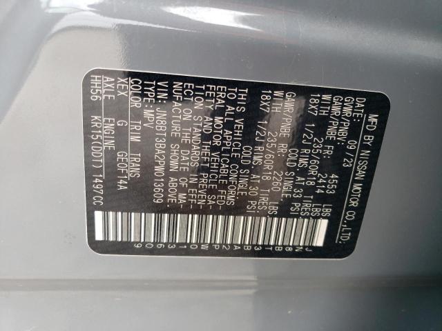 JN8BT3BA2PW013609 - 2023 NISSAN ROGUE SV GRAY photo 12