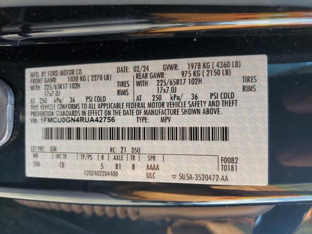 1FMCU0GN4RUA42756 - 2024 FORD ESCAPE ACTIVE 黑色 照片 13